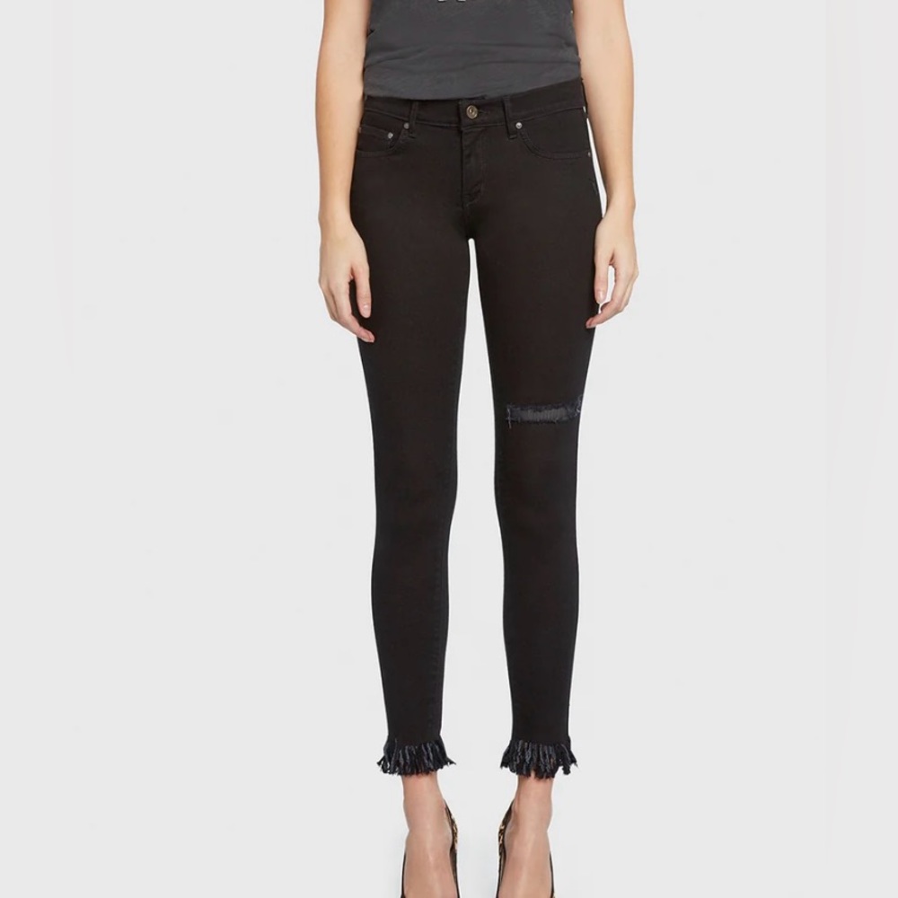 Principle Denim Jeans with Fringe Bottom